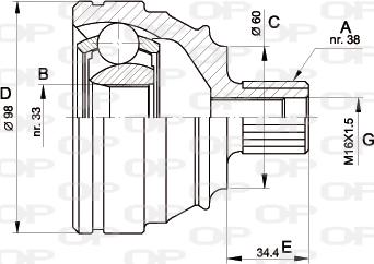 Open Parts CVJ5121.10 - Шарнирный комплект, ШРУС, приводной вал autosila-amz.com