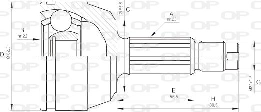 Open Parts CVJ5123.10 - Шарнирный комплект, ШРУС, приводной вал autosila-amz.com