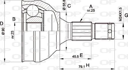 Open Parts CVJ5177.10 - Шарнирный комплект, ШРУС, приводной вал autosila-amz.com