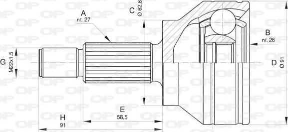 Open Parts CVJ5804.10 - Шарнирный комплект, ШРУС, приводной вал autosila-amz.com