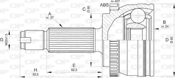 Open Parts CVJ5805.10 - Шарнирный комплект, ШРУС, приводной вал autosila-amz.com