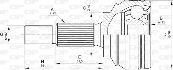 Open Parts CVJ5806.10 - Шарнирный комплект, ШРУС, приводной вал autosila-amz.com
