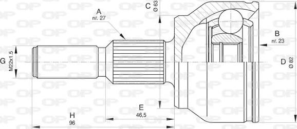 Open Parts CVJ5812.10 - Шарнирный комплект, ШРУС, приводной вал autosila-amz.com
