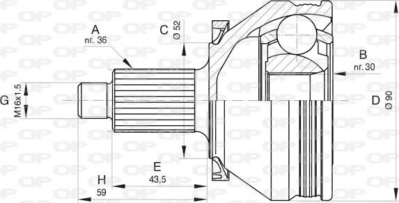 Open Parts CVJ5831.10 - Шарнирный комплект, ШРУС, приводной вал autosila-amz.com