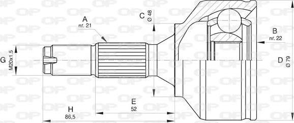 Open Parts CVJ5837.10 - Шарнирный комплект, ШРУС, приводной вал autosila-amz.com