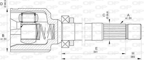 Open Parts CVJ5829.20 - Шарнирный комплект, ШРУС, приводной вал autosila-amz.com