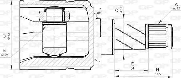 Open Parts CVJ5823.20 - Шарнирный комплект, ШРУС, приводной вал autosila-amz.com