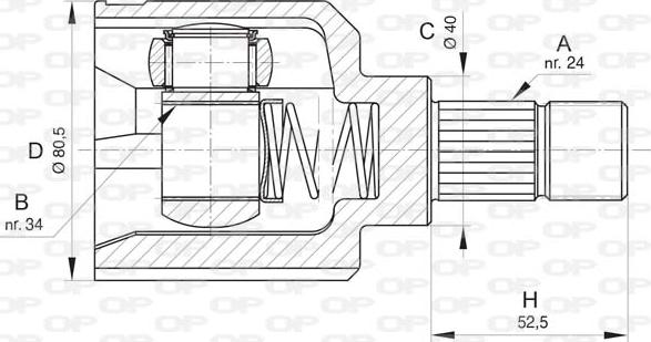 Open Parts CVJ5827.20 - Шарнирный комплект, ШРУС, приводной вал autosila-amz.com