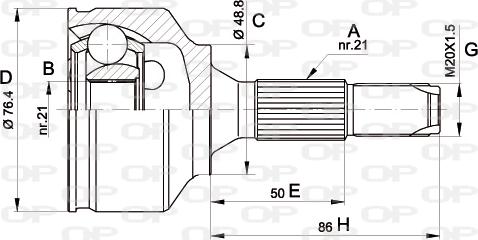 Open Parts CVJ5394.10 - Шарнирный комплект, ШРУС, приводной вал autosila-amz.com
