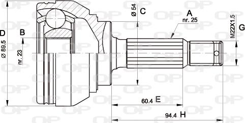 Open Parts CVJ5391.10 - Шарнирный комплект, ШРУС, приводной вал autosila-amz.com