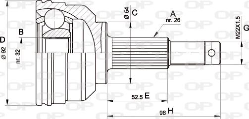 Open Parts CVJ5345.10 - Шарнирный комплект, ШРУС, приводной вал autosila-amz.com
