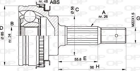 Open Parts CVJ5341.10 - Шарнирный комплект, ШРУС, приводной вал autosila-amz.com