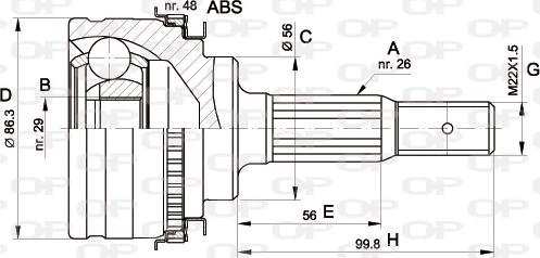 Open Parts CVJ5342.10 - Шарнирный комплект, ШРУС, приводной вал autosila-amz.com