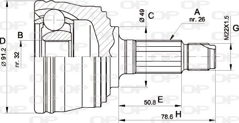 Open Parts CVJ5353.10 - Шарнирный комплект, ШРУС, приводной вал autosila-amz.com
