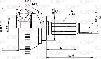 Open Parts CVJ5357.10 - Шарнирный комплект, ШРУС, приводной вал autosila-amz.com