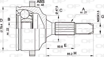 Open Parts CVJ5369.10 - Шарнирный комплект, ШРУС, приводной вал autosila-amz.com