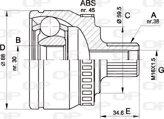 Open Parts CVJ5364.10 - Шарнирный комплект, ШРУС, приводной вал autosila-amz.com