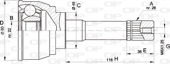Open Parts CVJ5367.10 - Шарнирный комплект, ШРУС, приводной вал autosila-amz.com