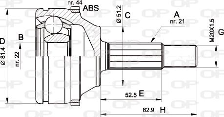 Open Parts CVJ5306.10 - Шарнирный комплект, ШРУС, приводной вал autosila-amz.com