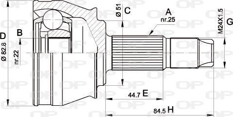 Open Parts CVJ5302.10 - Шарнирный комплект, ШРУС, приводной вал autosila-amz.com