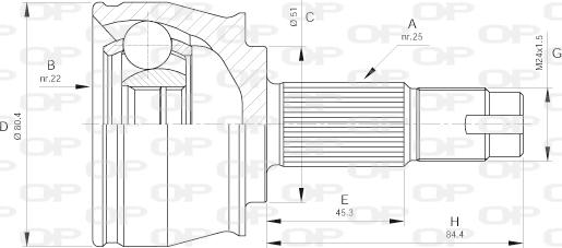Open Parts CVJ5383.10 - Шарнирный комплект, ШРУС, приводной вал autosila-amz.com