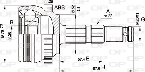 Open Parts CVJ5387.10 - Шарнирный комплект, ШРУС, приводной вал autosila-amz.com