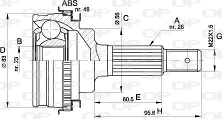 Open Parts CVJ5337.10 - Шарнирный комплект, ШРУС, приводной вал autosila-amz.com