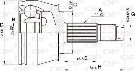 Open Parts CVJ5375.10 - Шарнирный комплект, ШРУС, приводной вал autosila-amz.com