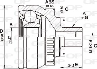 Open Parts CVJ5376.10 - Шарнирный комплект, ШРУС, приводной вал autosila-amz.com