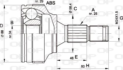 Open Parts CVJ5297.10 - Шарнирный комплект, ШРУС, приводной вал autosila-amz.com