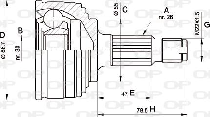 Open Parts CVJ5245.10 - Шарнирный комплект, ШРУС, приводной вал autosila-amz.com