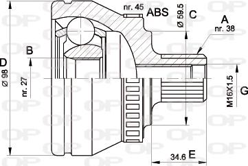 Open Parts CVJ5261.10 - Шарнирный комплект, ШРУС, приводной вал autosila-amz.com