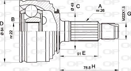 Open Parts CVJ5219.10 - Шарнирный комплект, ШРУС, приводной вал autosila-amz.com