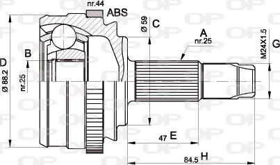 Open Parts CVJ5214.10 - Шарнирный комплект, ШРУС, приводной вал autosila-amz.com