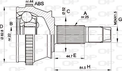 Open Parts CVJ5210.10 - Шарнирный комплект, ШРУС, приводной вал autosila-amz.com