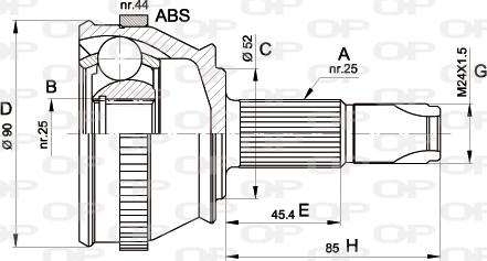Open Parts CVJ5212.10 - Шарнирный комплект, ШРУС, приводной вал autosila-amz.com