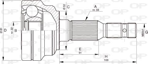 Open Parts CVJ5281.10 - Шарнирный комплект, ШРУС, приводной вал autosila-amz.com