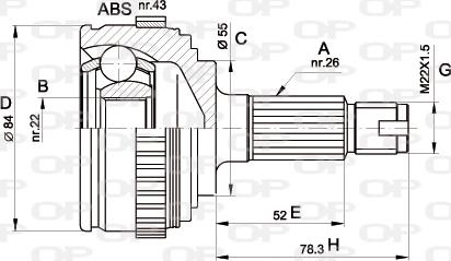 Open Parts CVJ5282.10 - Шарнирный комплект, ШРУС, приводной вал autosila-amz.com