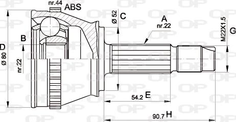 Open Parts CVJ5230.10 - Шарнирный комплект, ШРУС, приводной вал autosila-amz.com