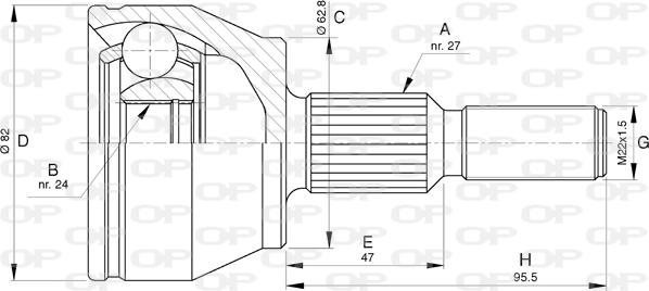 Open Parts CVJ5792.10 - Шарнирный комплект, ШРУС, приводной вал autosila-amz.com