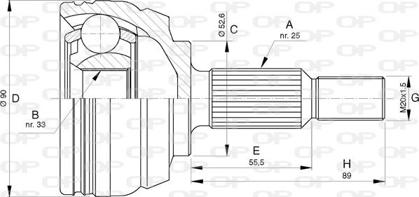 Open Parts CVJ5749.10 - Шарнирный комплект, ШРУС, приводной вал autosila-amz.com