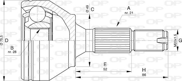 Open Parts CVJ5745.10 - Шарнирный комплект, ШРУС, приводной вал autosila-amz.com