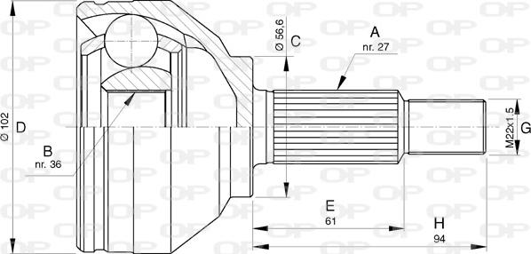 Open Parts CVJ5740.10 - Шарнирный комплект, ШРУС, приводной вал autosila-amz.com