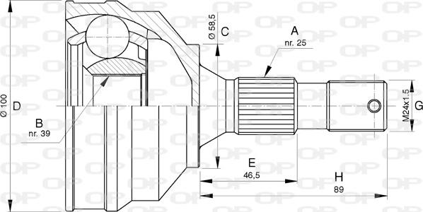 Open Parts CVJ5747.10 - Шарнирный комплект, ШРУС, приводной вал autosila-amz.com