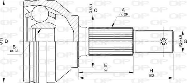 Open Parts CVJ5754.10 - Шарнирный комплект, ШРУС, приводной вал autosila-amz.com