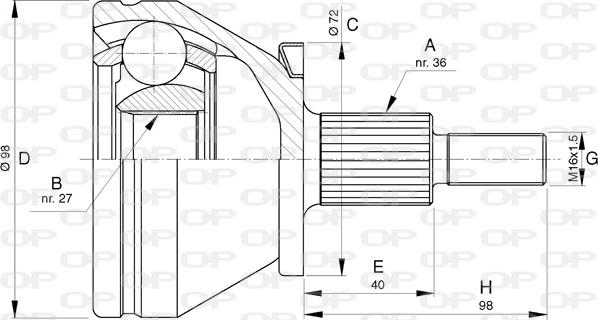 Open Parts CVJ5753.10 - Шарнирный комплект, ШРУС, приводной вал autosila-amz.com