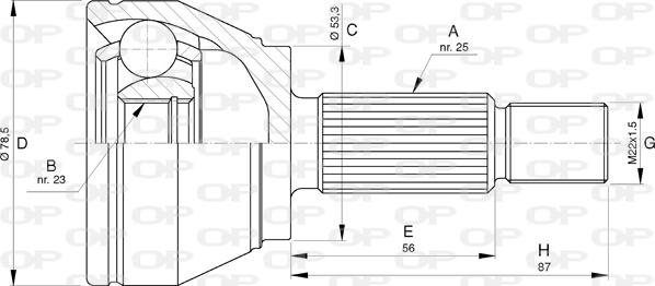 Open Parts CVJ5757.10 - Шарнирный комплект, ШРУС, приводной вал autosila-amz.com