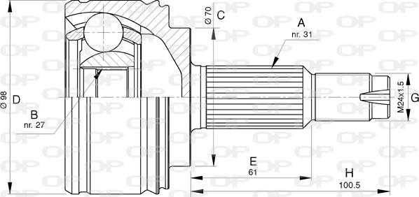 Open Parts CVJ5769.10 - Шарнирный комплект, ШРУС, приводной вал autosila-amz.com