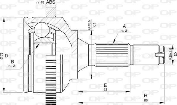 Open Parts CVJ5764.10 - Шарнирный комплект, ШРУС, приводной вал autosila-amz.com