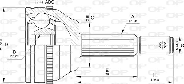 Open Parts CVJ5766.10 - Шарнирный комплект, ШРУС, приводной вал autosila-amz.com